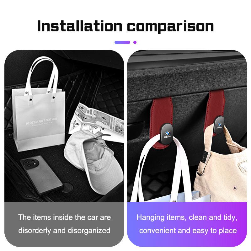 For BMW X1 X2 X3 X5 X4 X6 X7 3 5 7 Series E70 E90 G20 G30 G70 Car hook inside the car co-driver's glove box hanging hook Leather KF5