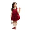 LUSON Baby Girls' New Year Red Velvet Princess Dress
