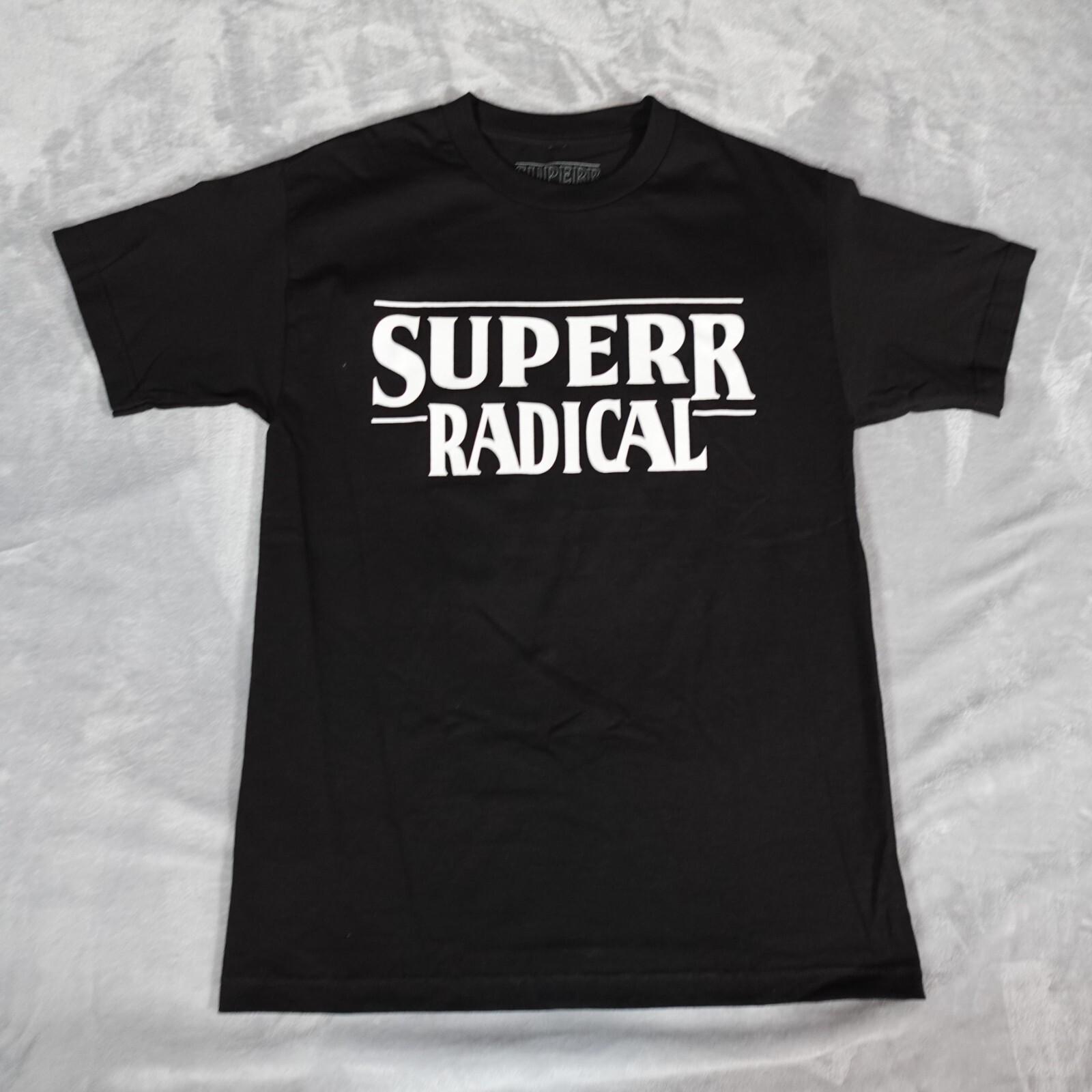 Superrradical Stranger Things Parody Glow In The Dark T Mens Medium Black Unisex T-Shirt L