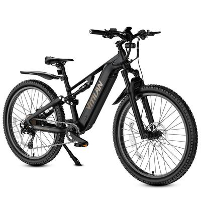 Electric Bicycle Vitilan M5 27.5" Tire 500W Motor Dual Hydraulic Brakes Top Speed 40Km/h Fully Suspended Adult Electric Bike 48V 15Ah LED Display