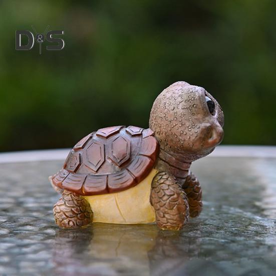 Turtle Statue Garden Mini Figurine Waterproof UV Resistant Mini Size Adorable Turtle Shaped Animal Statue Yard Ornament