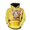 Autumn Cute Cat Pattern 3D Printed Hoodies Fashionable Casual Sports Long Sleeved Men's Hooded Sweatshirts