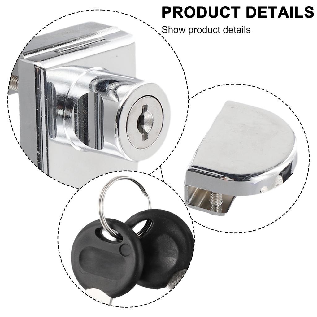 Zinc Alloy Double Door Lock for Glass Cabinets Designed for Display Cabinets with Glass Thickness Range 5mm To 8mm
