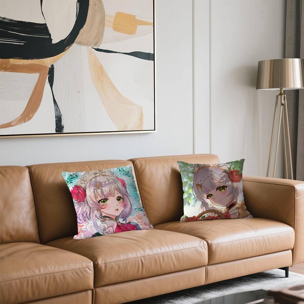 Genshin Impact N-Noelle Cushion Cover Car Throw Pillow Case For Sofa Car Christmas Gift 40x40cm 45x45cm