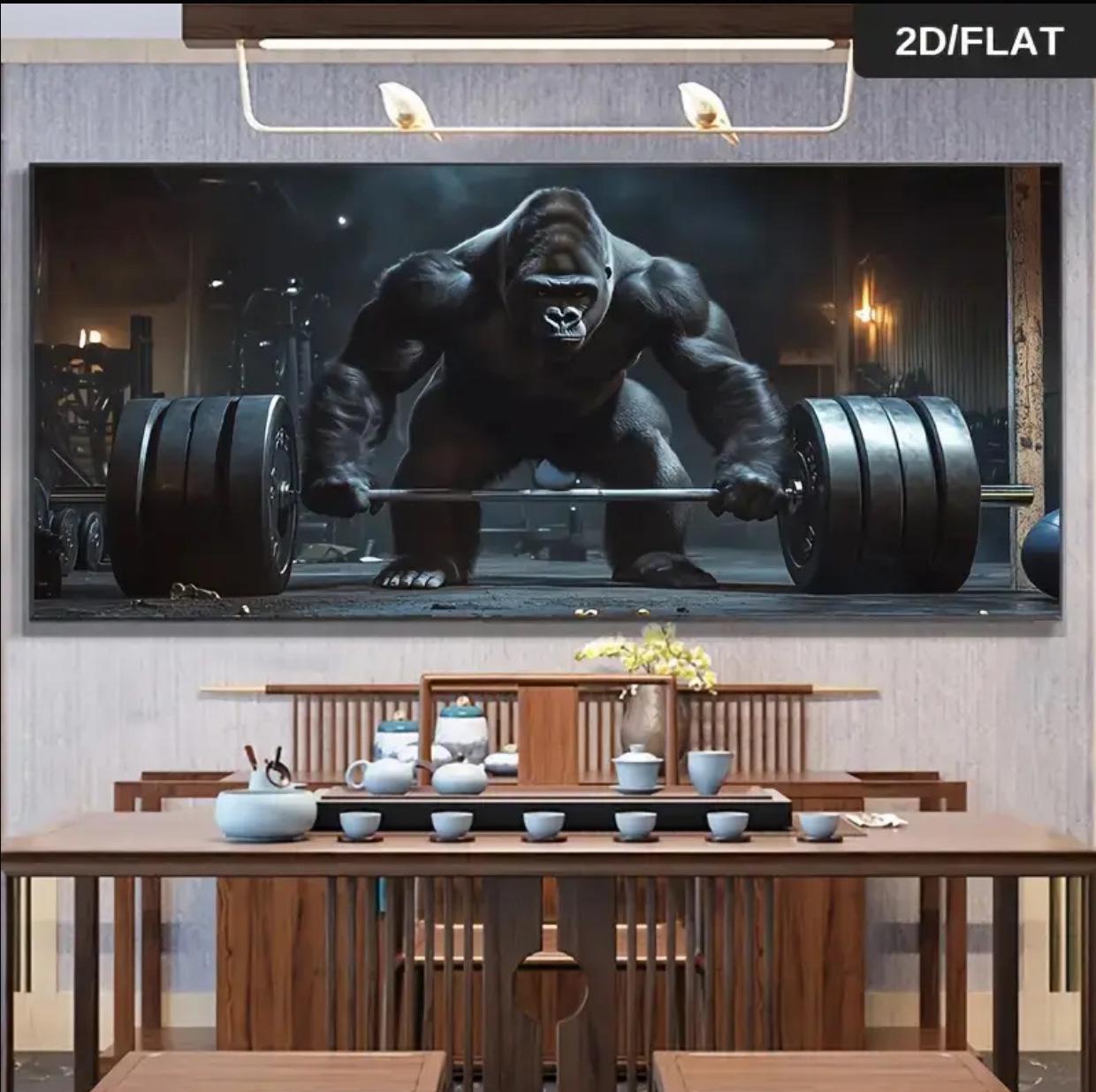 Motivational Gym Sports Poster with Pine Frame - Wall Decor Canvas Painting 10x15