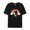 Grim Reaper Riding Unicorn Rainbow T Shirts Funny Unisex Tee Shirts Pure Cotton Unisex Casual Tops Clothing