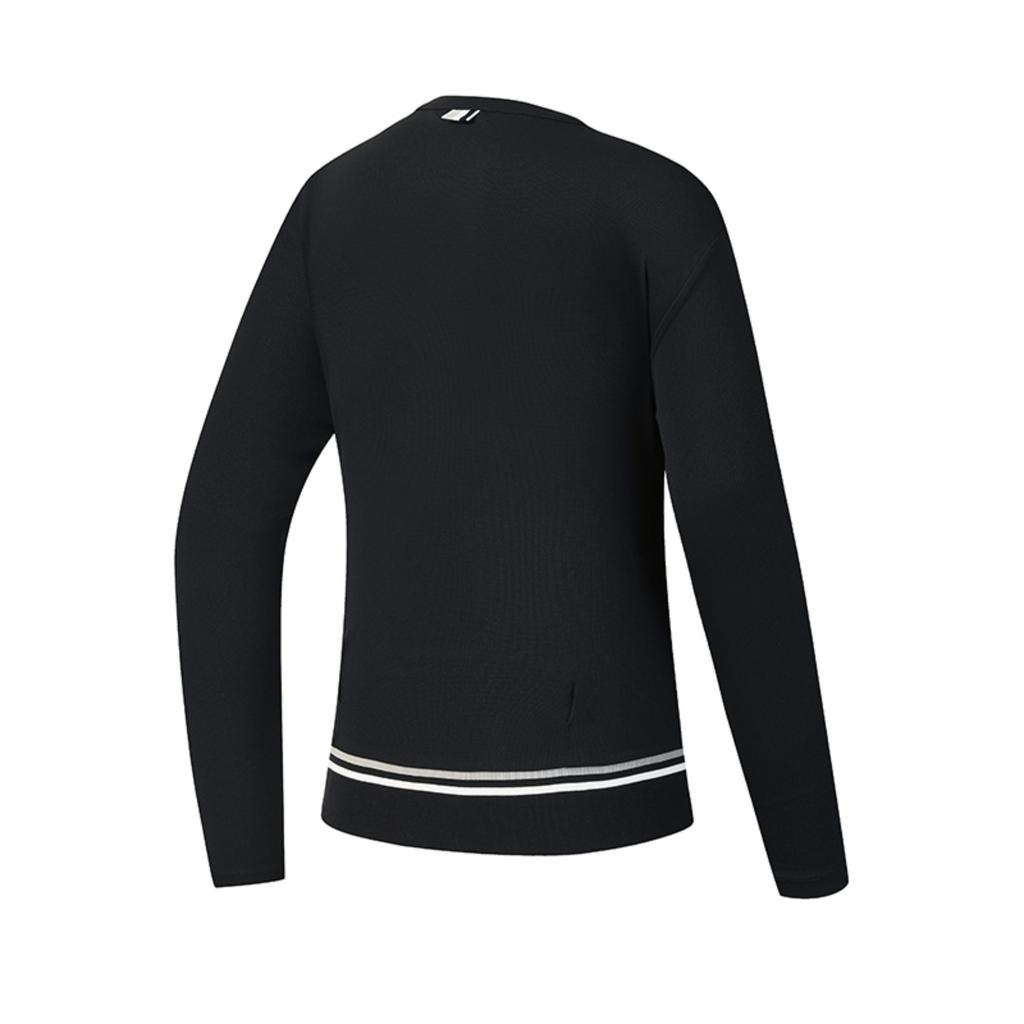 FILA Golf Series Classic Simple Sports Casual Comfortable Versatile Crew Neck Pullover Knit Long Sleeve T-Shirt Women tops Deep-Black A11W615226FBK