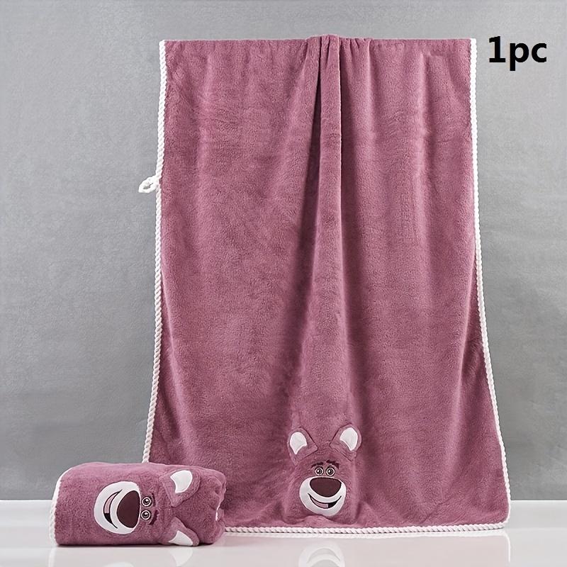 1 Coral Fleece Bath Towel, Cute Cartoon Simple Quick Drying Thick Towel, Absorbent Adult Wrap Towel, Bath Towel