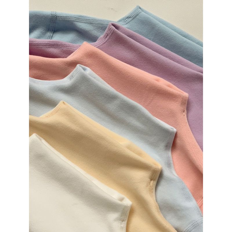 New Children's Half-Turtleneck Base Layer Pure Cotton Autumn Shirt Boys' Thermal Underwear Stretchy Girls' Autumn and Winter Inner Top