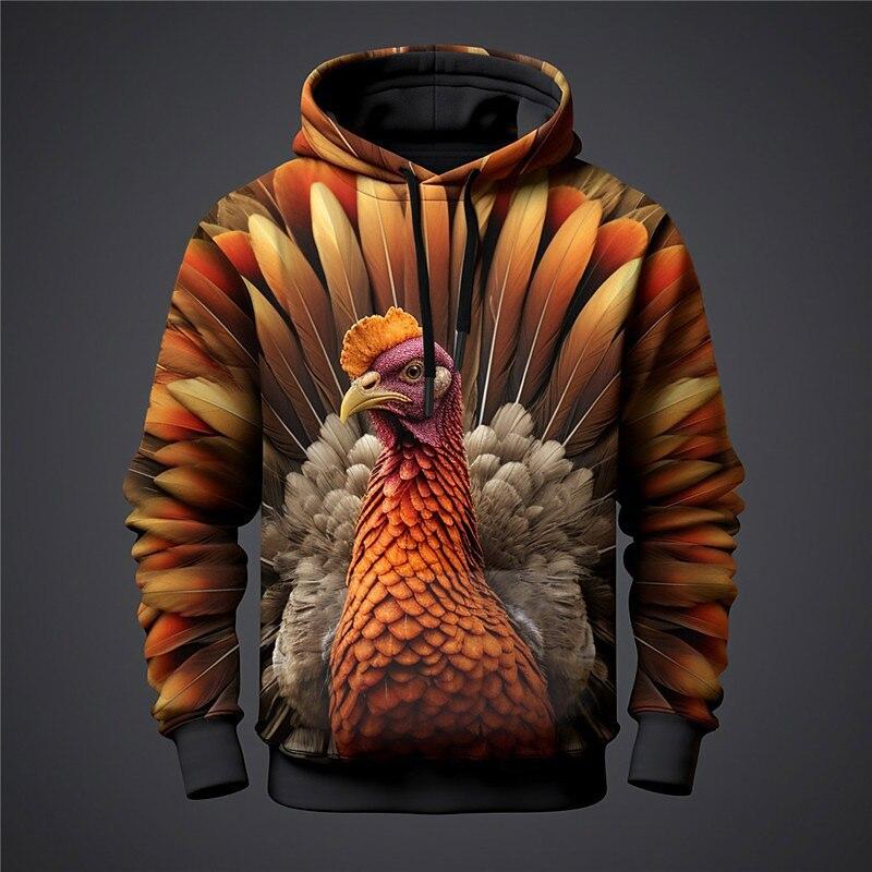 

Гордый Петух 3D Цифровая Печать Мужская Персонализированная Модная Толстовка 6XL оранжевый