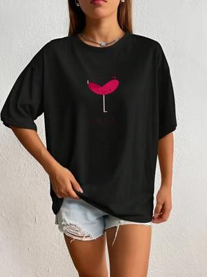 Übergroßes T-Shirt mit Aufdruck