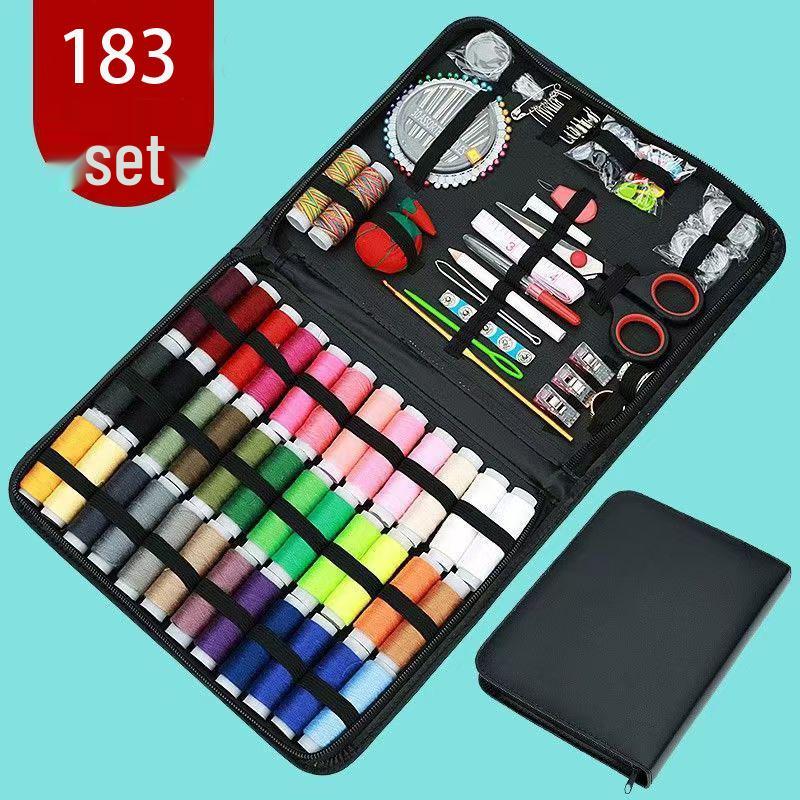 Sewing Kit: Assorted Needles, Threads, Pins, and Crochet Tools in Compact Home Box.