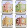 4pcs set of children's press along bus inertial car cartoon animal set, press along car toys birthday, Halloween Christmas gifts