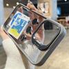 Lens Film with Stand Holder Transparent Phone Case For For Iphone 12 13 15 16 Pro Max 17Air Bumper Protector Cover On 14 Plus