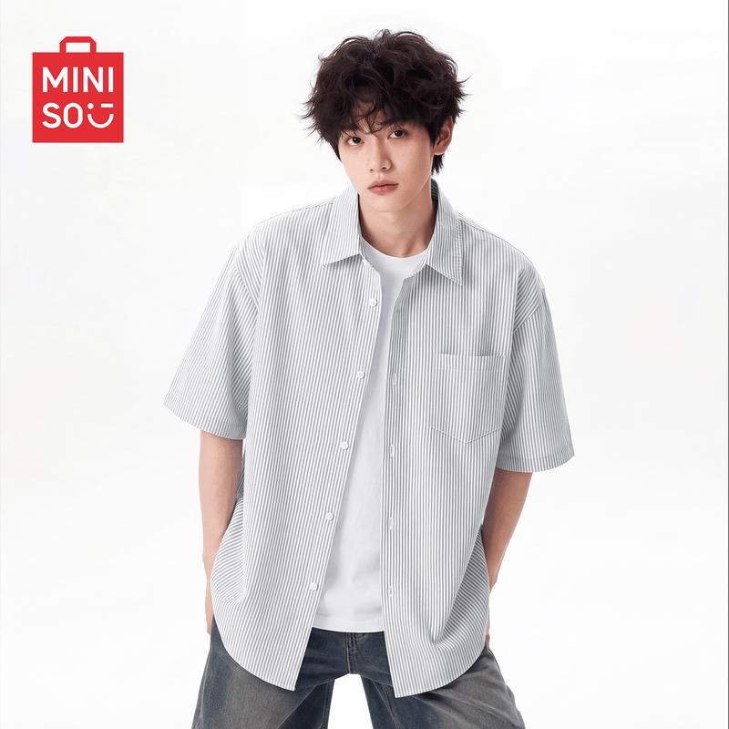 MINISO Men s Summer Japanese Style Short Sleeve Casual Shirt 2XL
