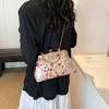 New Chinese Style Hand Embroidery Evening Bag Retro Single Shoulder Crossbody Bag Ladies Shell Bag Casual Simple Style Hand-held