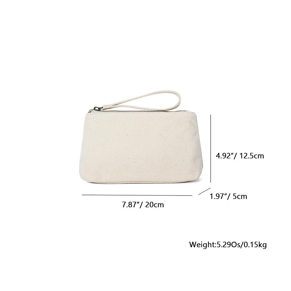 YONBEN Canvas Wristlet Bag with Wallet, Card Slots and Phone Pocket - Lightweight Passport Holder for Women (Color: Beige)