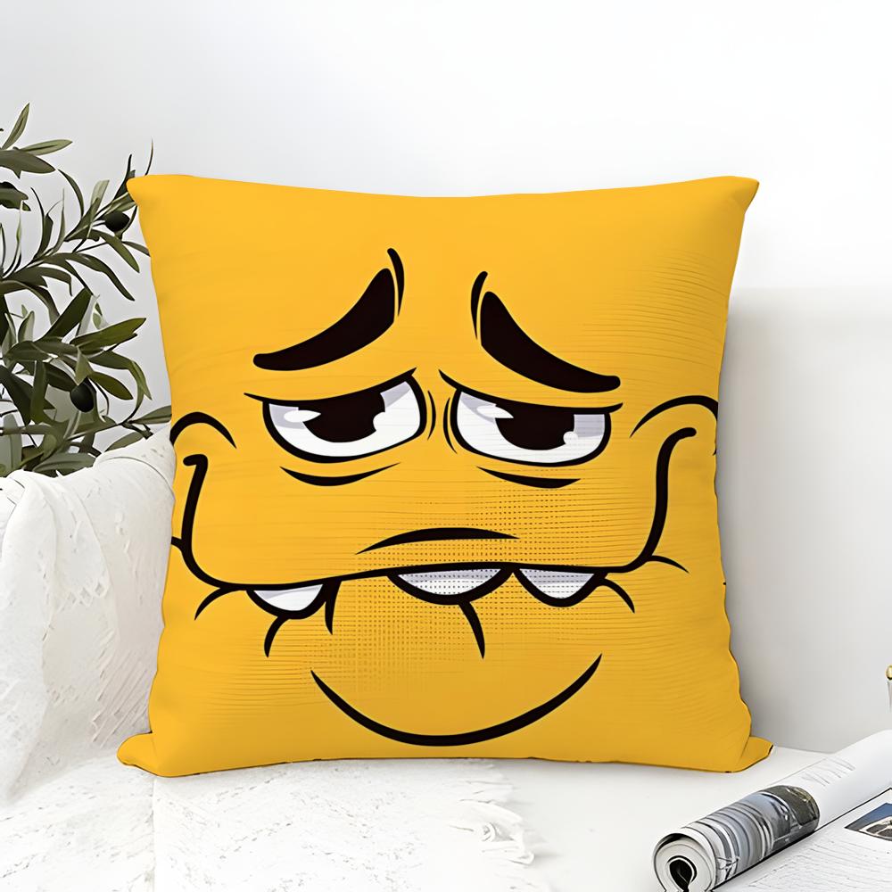 Cartoon Expressions Of Angry Eyes 2 Pillow Case Cotton Linen Fabric Square Zipper Pillowcase Home Decorative Living Room