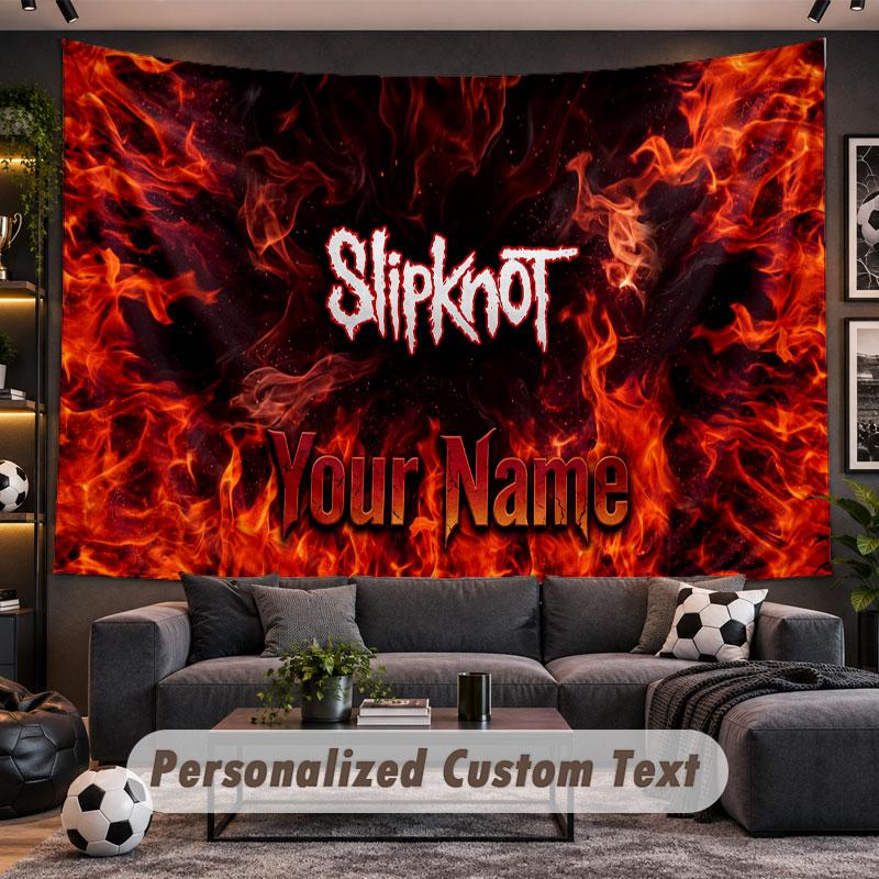 Wall Hanging Tapestry Custom NameSlipknot Pattern Personalized Printed Fabric Wall Decor