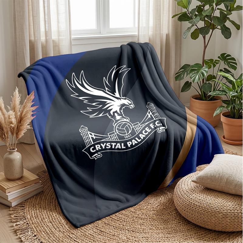 Couverture Flottante en Flanelle Imprimée Football Crystal Palace, Couverture Jetée Douce Chaude Légère pour Canapé Lit Camping
