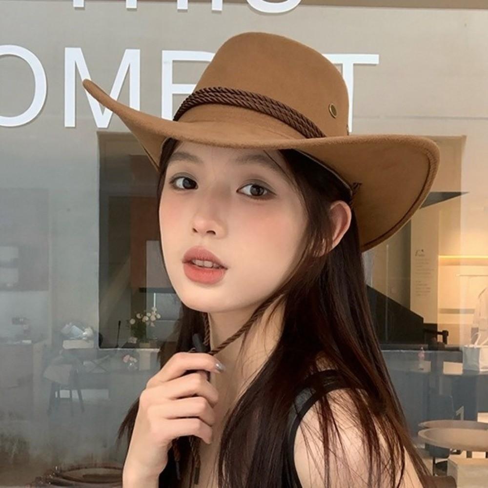 Beach Cap Western Cowboy Hat Knight Hat Sunscreen Cap Simple Summer Sun Hat Summer