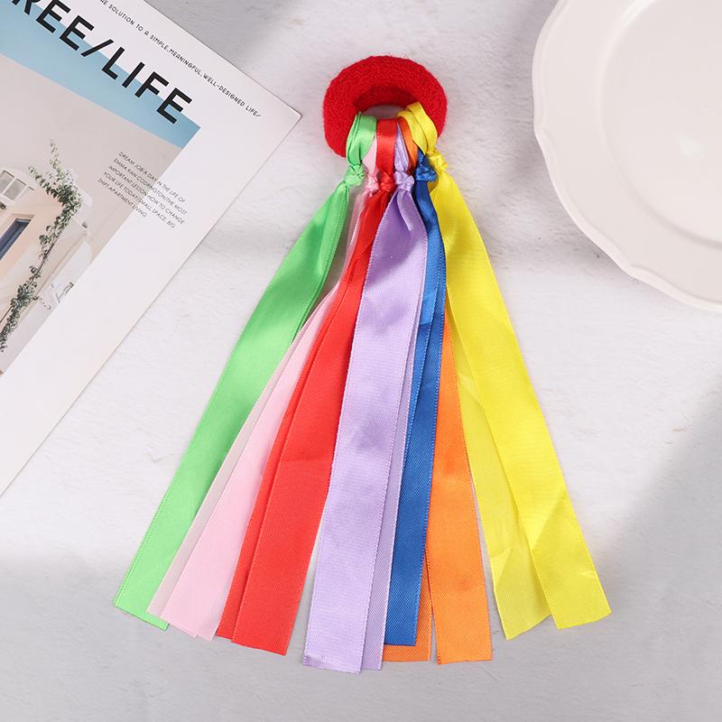 Children'S Wrist Ribbon Team Sports Pompom Cheerleading Big Match Pom Club Dance Props Elastic Bracelet With Elastic Rope