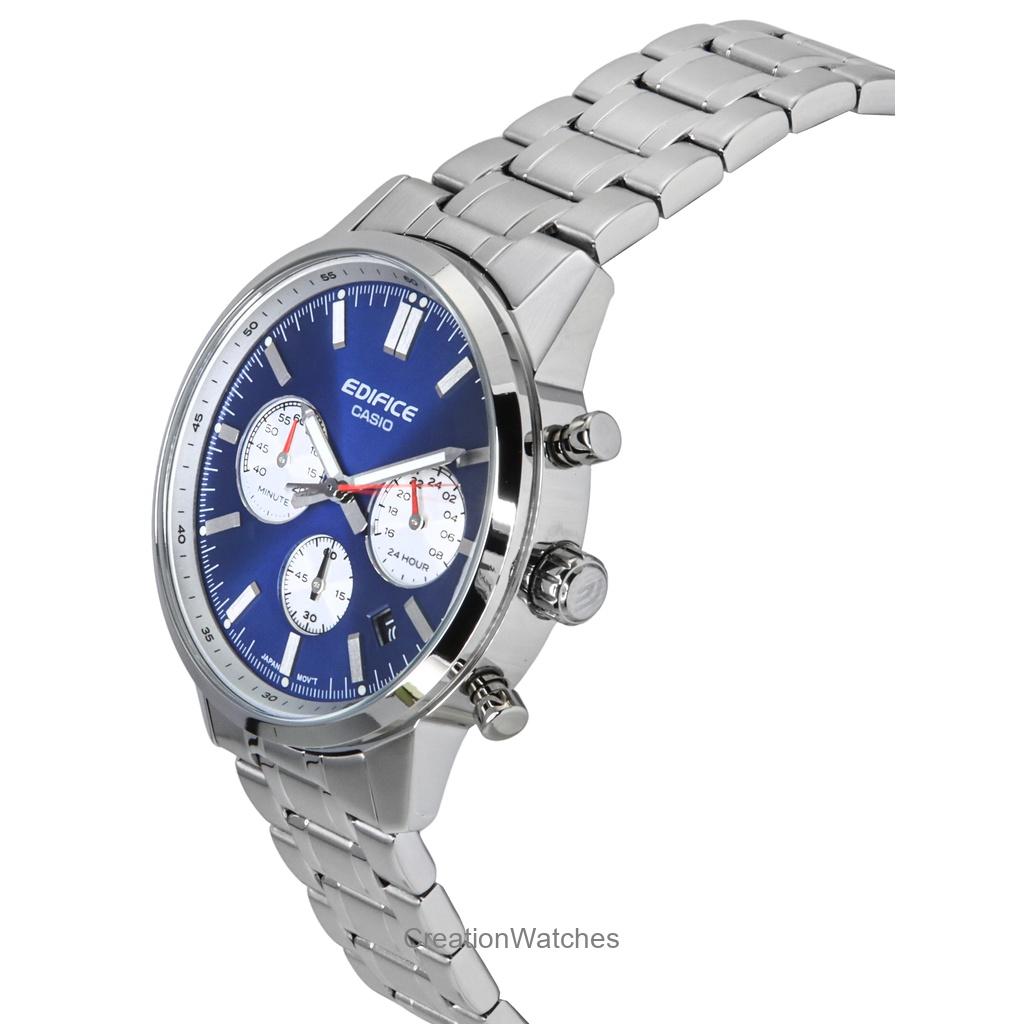 Casio Edifice Analog Chronograph Stainless Steel Blue Dial Quartz EFR-575D-2A 100M Men's Watch
