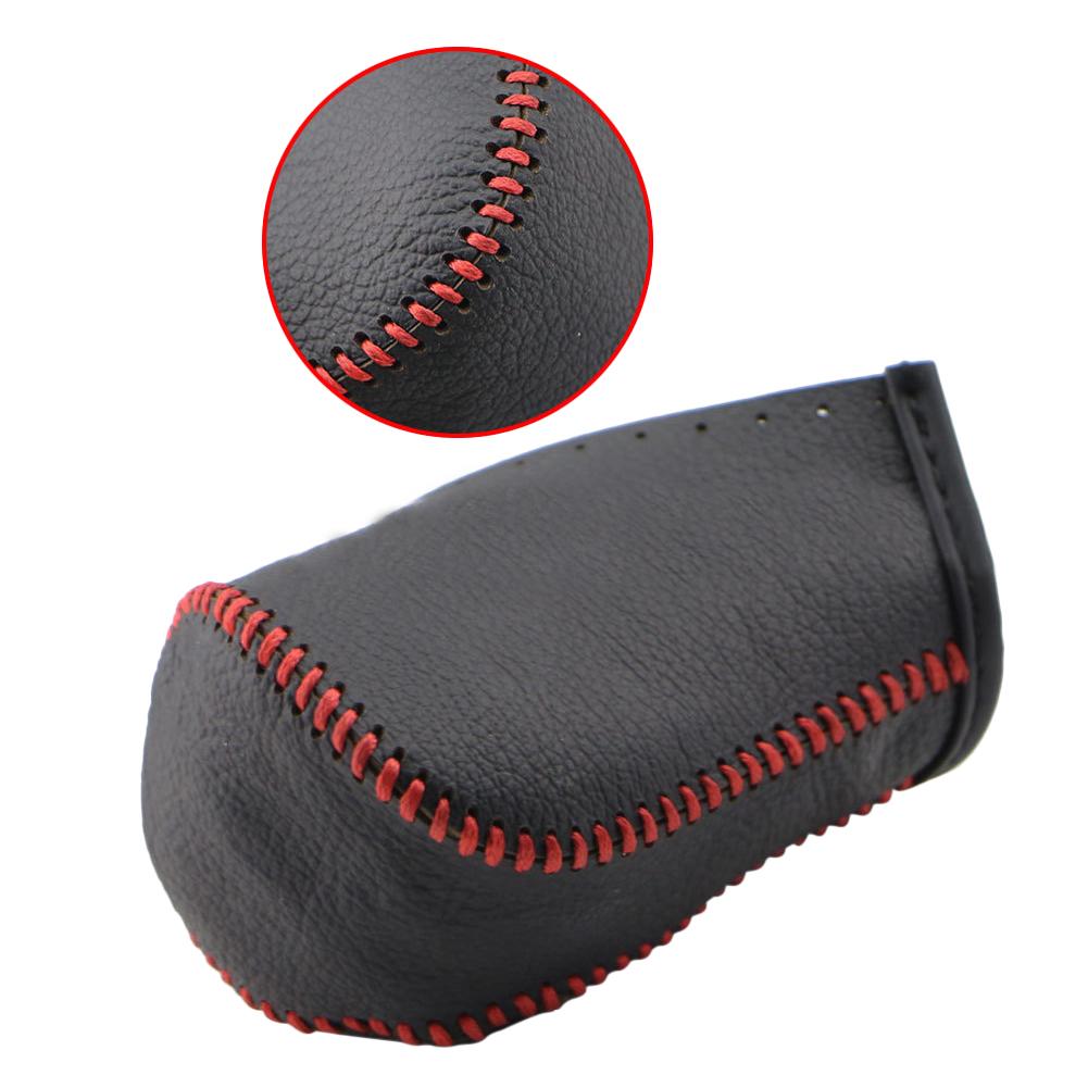 Leather Gear Shift Knob Cover for Toyota Corolla Rav4 Rav 4 2014-2019 Automatic Hand-Stitched DIY Gear Shift Collars