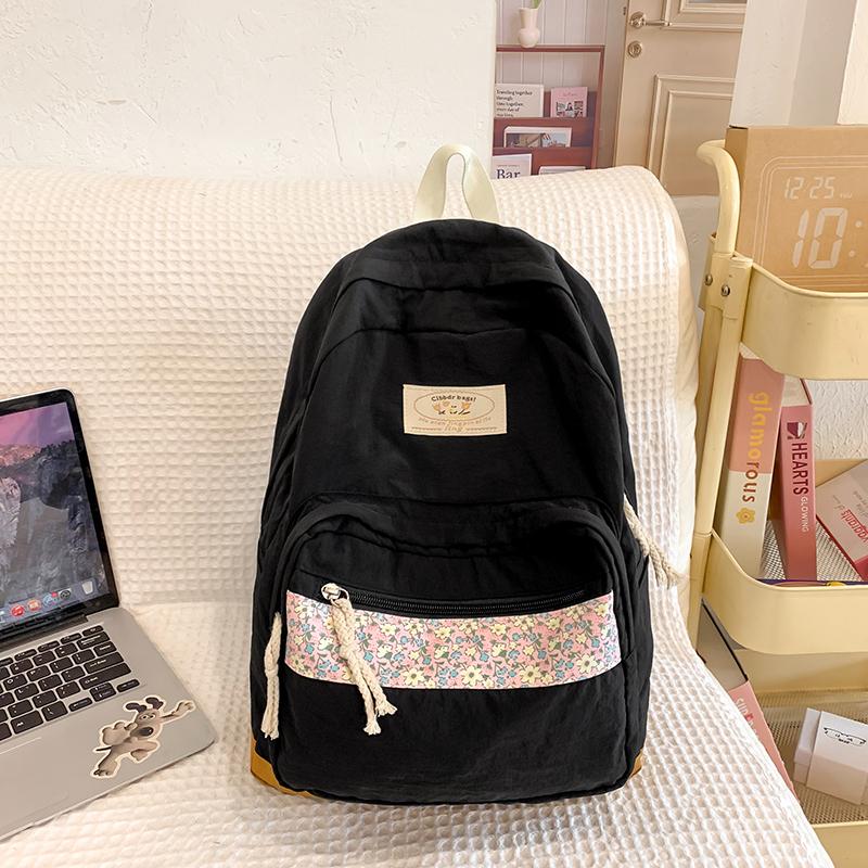 Рюкзак женский маленький цветочный лоскутный студенческий рюкзак большой емкости зелёный — фото 17