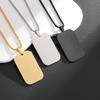 Pendant Smooth Plate Tag Men Retro Necklace Jewelry