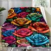 Colorful Roses Blanket Personalized Name Flannel Blanket Soft Cozy Plush Throw for Sofa Bed Lightweight Home Décor