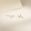 Wave Small Earrings and Ear Piercings and Niche Temperament Earring Lines Earrings Simple Design