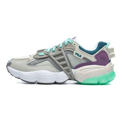 Pantofi sport cu șireturi Magic Stick X, pânză, piele sintetică, TPU, la modă, cu profil jos, stil „Dad Shoes”, pantofi sport pentru femei, gri-verde F12W322111FLS