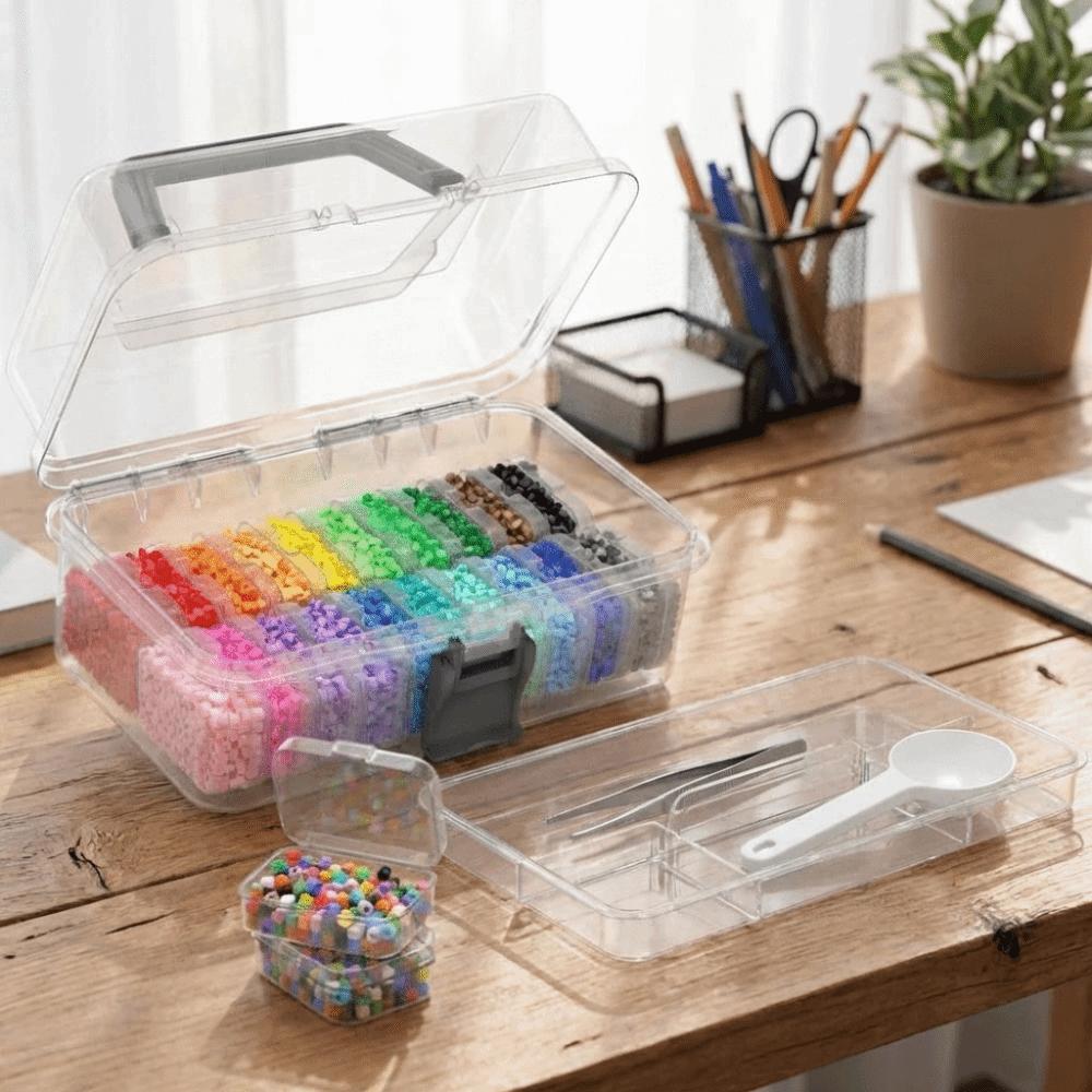Clip Closure Fuse Beads Organizer Large Capacity Craft Storage Tool Box DIY