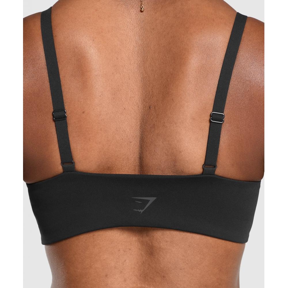 Gymshark Twist Front Bralette Black B2b5w Bb2j