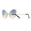 Butterfly Frameless Gradual Change Sunglasses Women Travel Street Shot Fresh And Sweet Decorative Sunglasses