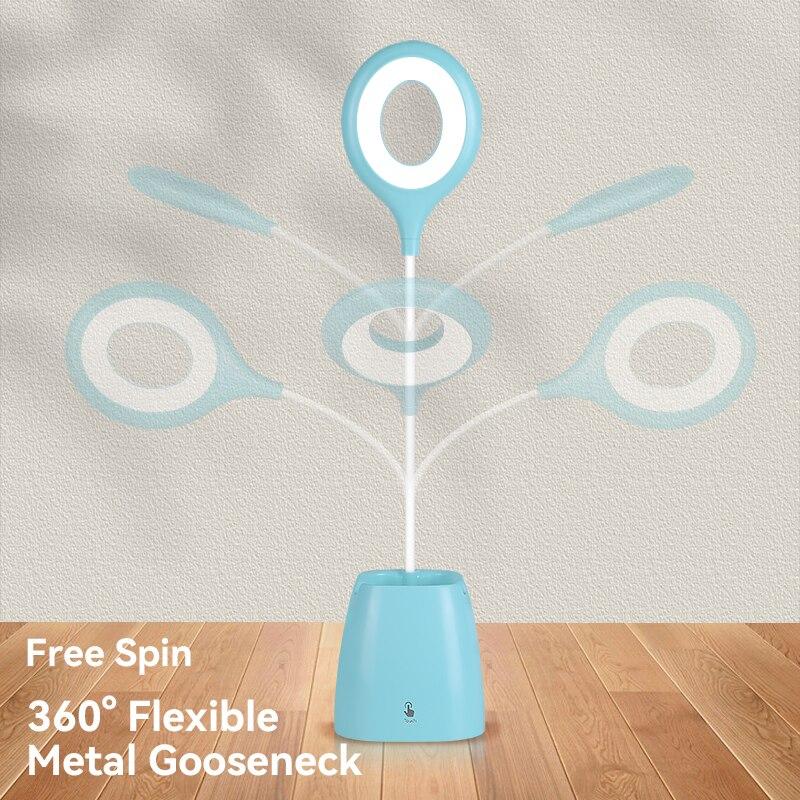 Flexo Desk Lamp Led Touch Dimmable Table Lamp With Clamp Book Reading Light Pen Holder For Study Office Lighting USB Charging