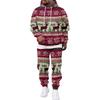 Men's Casual Sweatshirt Set for Fall Winter with Patterned Design, Comfortable Everyday Wear