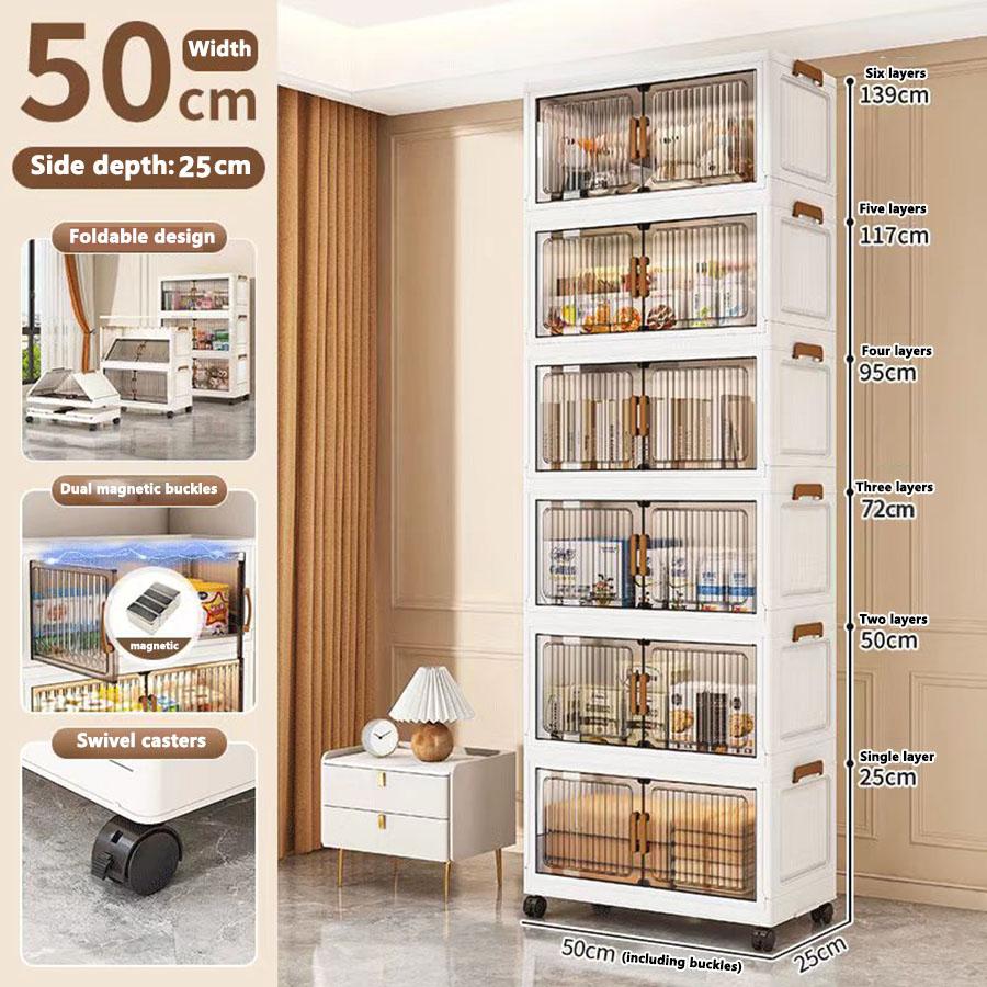 50/60/70/80CM Foldable Sundries Cabinet Dustproof Storage Wardrobe Home Organization Solution