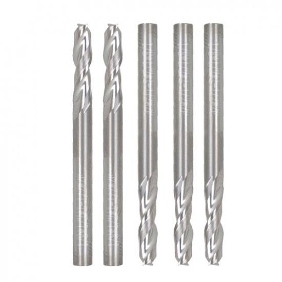 5 Pack 2 Flute End Mill 1/8" Diameter 1/2" Cut Length 1-1/2" Overall Length