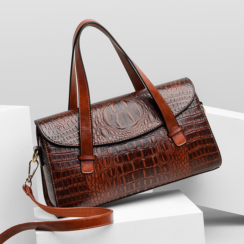 Mode Vintage Alligator Umhängetaschen für Damen Große Kapazität Damen Schultertaschen Geldbörsen und Handtaschen Unterarmhandtasche