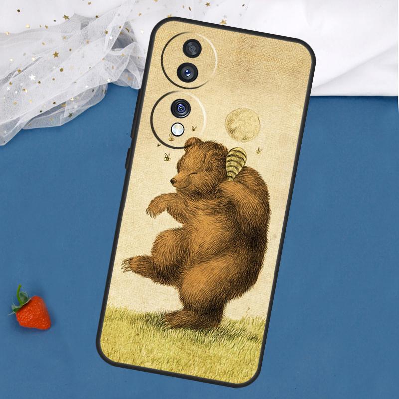 Cute Cartoon Bear Case For Honor Magic 8 7 5 6 Pro 200 400 50 70 90 Lite Win RT X8c X8b X9a X9b X9c X9d Cover