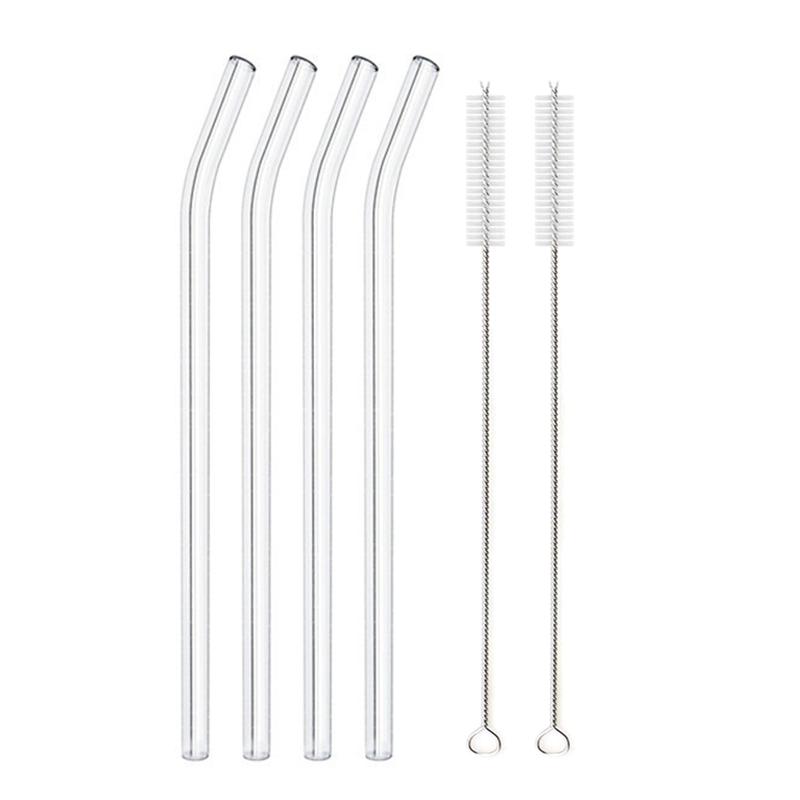 Colorful Glass Straws Reusable Drinking Straw Eco-friendly High Borosilicate Glass Straw Glass Favors Bar Drinkware Tube Party
