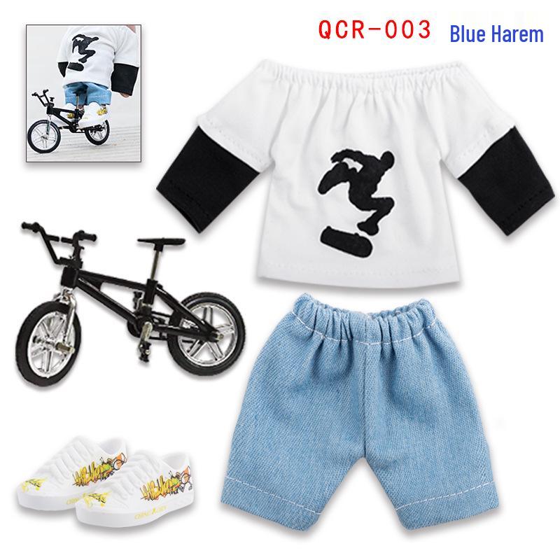Mini Finger Bike, Skateboard, Scooter & Pants Toy Set