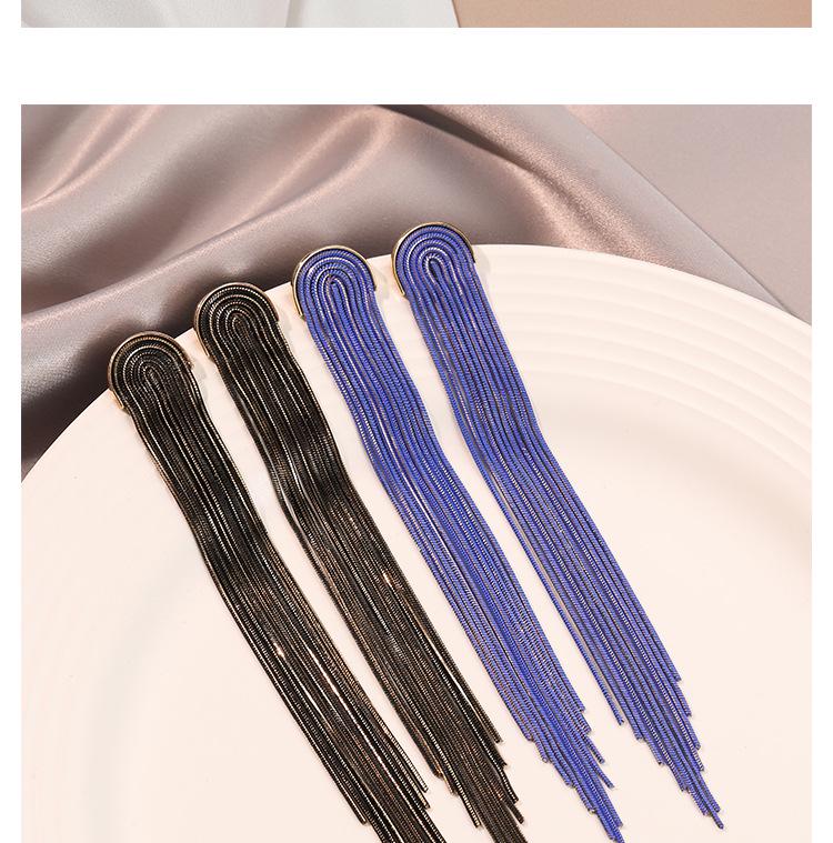 2023 Trendy Long Tassel Earrings for Women: European & American Style, Exuding Light Luxury and Exaggerated Elegance