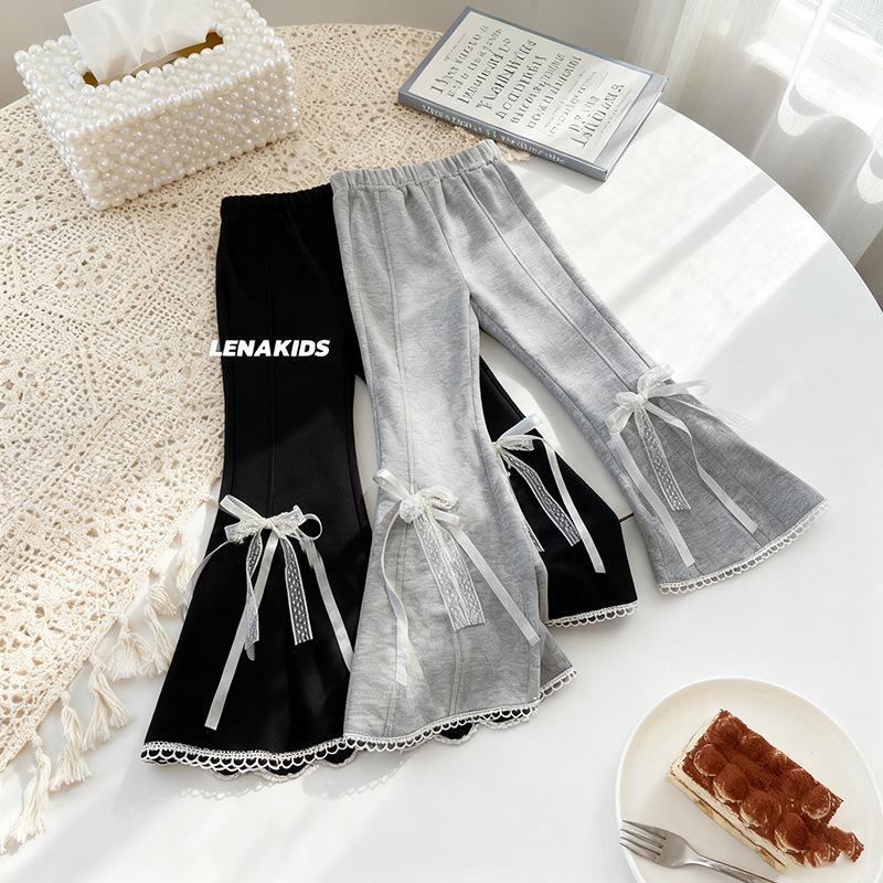 2025 Girls' Stylish Korean Micro-Flare Thick Long Pants for Autumn/Winter