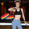Frauen Männer Buntes Regenbogen Stirnband Handgelenkwickel Sportzubehör Yoga Laufen Breit Elastisch Weich Stirnband Lässige Kopfbedeckung
