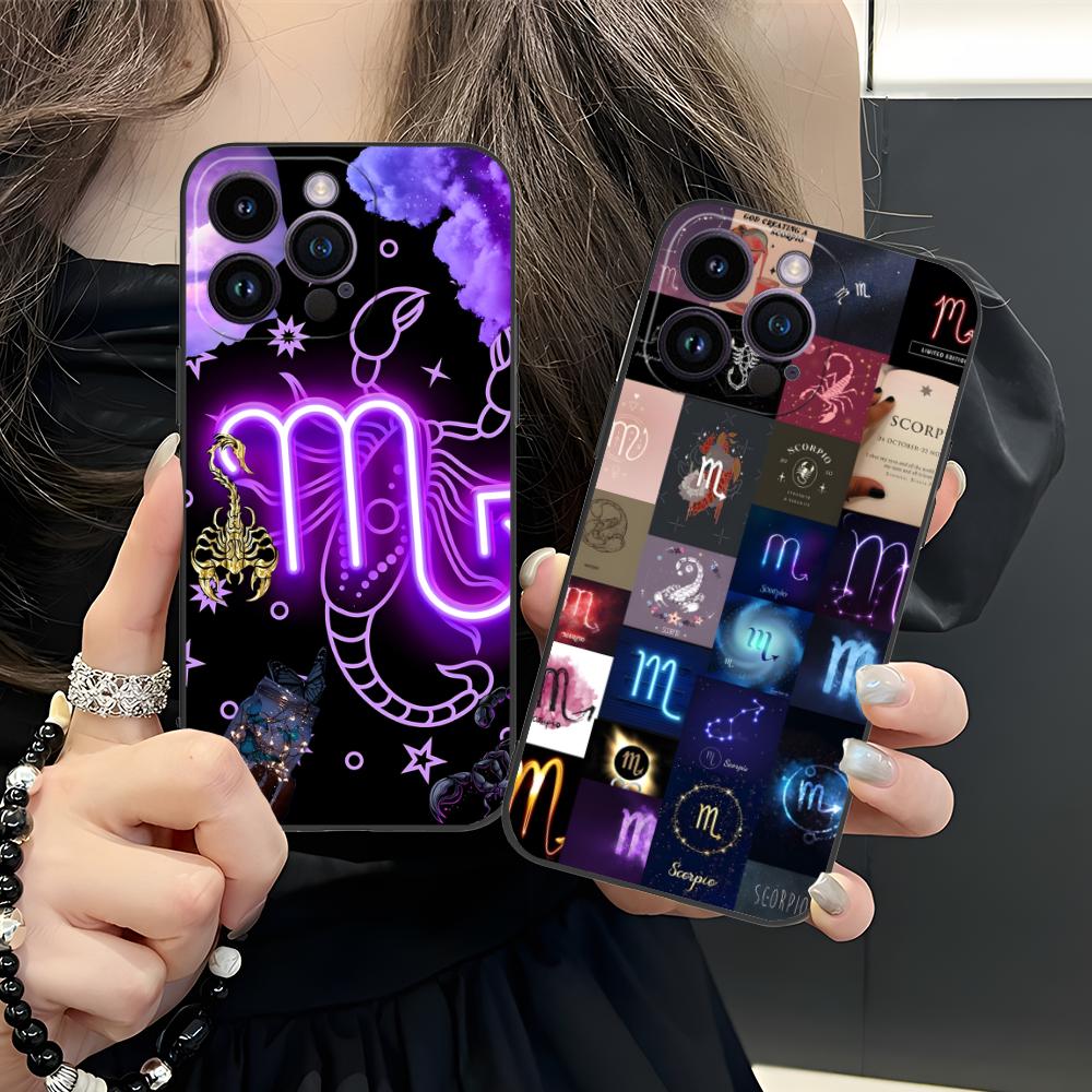 Zodiac Sign Scorpio Phone Case for iPhone 17 16 15 14 13 12 11 X XR XS 8 7 Air Pro Max Plus Mini Soft TPU Shockproof Cover