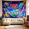 Custom Name Personalized Geometry Dash Print Tapestry, Wall Art Decor, Bedroom, Dorm, Apartment, LivingRoom, Party Backdrop, Gift for Birthday