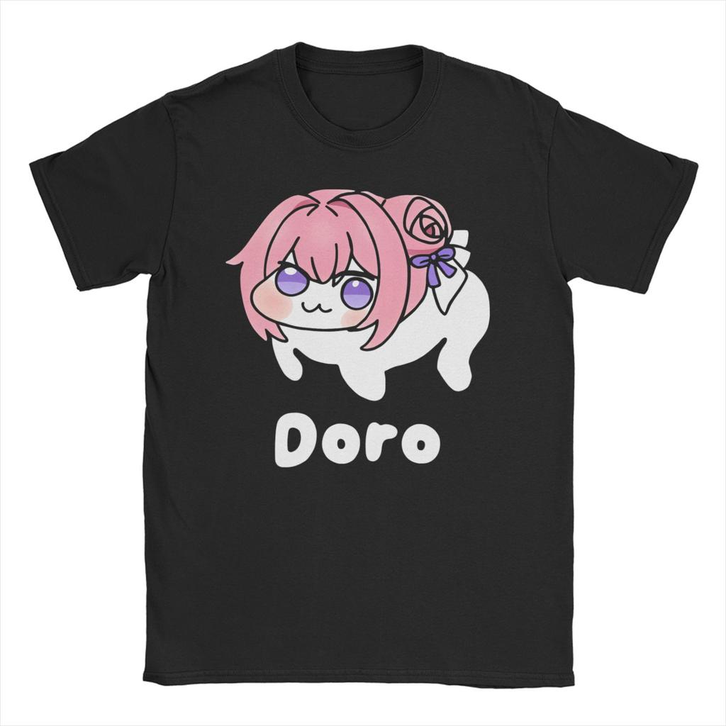 Doro Meme Nikke Doubt T-Shirts for Men Women Cartoon Game Funny 100% Cotton Tees Crewneck Short Sleeve T Shirt Original Clothing